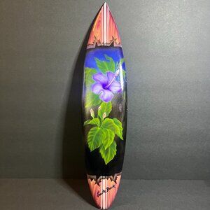 Island Planet Wooden Tropical Hibiscus Flower South Beach Surfboard Wall Hanging